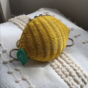 Kate spade lemon wicker handbag